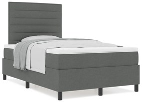 vidaXL Κρεβάτι Box Spring Με Στρώμα Σκούρο Γκρι 120x200 εκ Ύφασμα