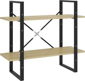 vidaXL Βιβλιοθήκη με 2 Ράφια Sonoma Δρυς 80 x 30 x 70 εκ. Επεξ. Ξύλο