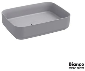 Bianco Ceramica Punto Νιπτήρας Πορσελάνης Επικαθήμενος 50x36 Stone Grey