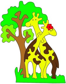 Intra απο ξύλο plywood 3mm-4mm πάχος - Παζλ καμηλοπάρδαλη Δίασταση 30x30 cm Intraeaxys-d1lvdm6o