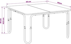 vidaXL Τραπεζάκι σαλονιού Artisan Δρυς 59 x 59 x 45 εκ