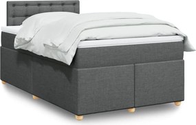 vidaXL Κρεβάτι Boxspring με Στρώμα Σκούρο Γκρι 120x200 εκ. Υφασμάτινο