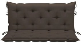 vidaXL Παγκάκι Κούνια 120 εκ. από Μασίφ Ξύλο Teak με Taupe Μαξιλάρι