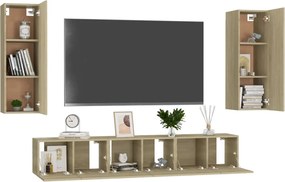 vidaXL Έπιπλα Τηλεόρασης Σετ 5 Τεμαχίων Sonoma Δρυς από Επεξ. Ξύλο