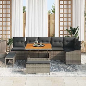 vidaXL Σετ Καναπέ Κήπου με μαξιλάρι 9 pcs Γκρι 100 x 100 x 71 cm