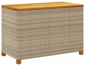 vidaXL Κουτί Αποθ. Κήπου Μπεζ 110x55x63 εκ. Συνθ. Ρατάν/Μασίφ Ακακία