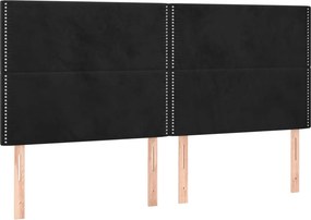 vidaXL Κρεβάτι Boxspring με Στρώμα Μαύρο 180x200 εκ. Βελούδινο