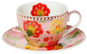 Φλυτζάνι Καφέ Floral Pink 14.221.17 120ml Pink-Multi Cryspo Trio Πορσελάνη