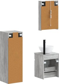 vidaXL Σετ Επίπλων Μπάνιου 4 pcs Γκρι Σκυροδέματος