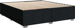 vidaXL Κρεβάτι Boxspring με Στρώμα Μαύρο 200x200 εκ. Υφασμάτινο