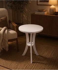 Stewehome Στρογγυλό μοντέρνο βοηθητικό τραπεζάκι με MDF πόδι 60x50x50 cm