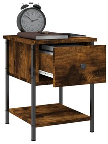 vidaXL Κομοδίνα 2 τεμ Καπνιστή Δρυς 34x35,5x45εκ. Επεξεργασμένο Ξύλο