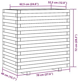 Ζαρντινιέρα 70x40x72 εκ. από Μασίφ Ξύλο Ψευδοτσούγκας - Καφέ