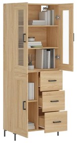 vidaXL Ντουλάπι Sonoma δρυς 69,5 x 34 x 180 εκ. από Επεξεργασμένο Ξύλο