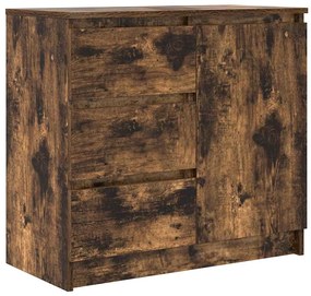 Συρταριέρα με Συρτάρια Καπνιστή Δρυς 71x35x65 εκ. Επεξ. Ξύλο - Καφέ