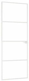 Εσωτερική Πόρτα Λευκή 76x201,5 εκ. Ψημένο Γυαλί&amp;Λεπτό Αλουμίνιο - Λευκό