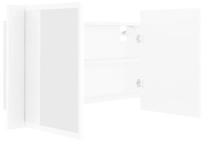 Καθρέφτης Μπάνιου με Ντουλάπι LED Λευκός 80x12x45 εκ. Ακρυλικός - Λευκό