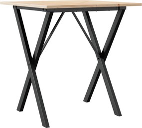 vidaXL Τραπέζι Τραπεζαρίας Πλαίσιο Χ Μασίφ Πεύκο/Ατσάλι