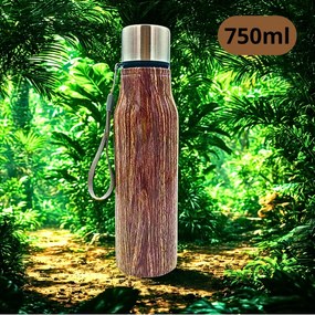 Μπουκάλι Ανοξείδωτο BPA Free 750ml Εφέ Ξύλου