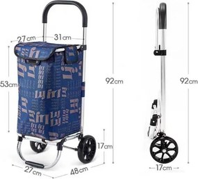 Υφασμάτινο καρότσι λαϊκής - ZZ602 - 981294 - Black