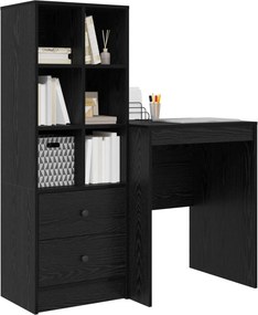vidaXL Γραφείο με συρτάρι με ράφι με αποθήκευση 2 pcs Μαύρη Οξυά