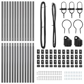 vidaXL Πό posts φράχτη 13 pcs Γκρι Ø32mm 190 εκ Γαλβανισμένος χάλυβας