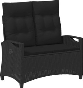 vidaXL Παγκάκι κήπου Μαύρο 105 x 60 x 112 εκ Ατσάλι και Πολυεστέρας