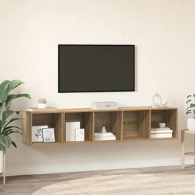 vidaXL ΣΕΤ ΒΑΘΜΟΛΟΓΗΣΗΣ ΤΗΛΕΟΡΑΣΗΣ Επιτοίχιο 2 pcs Artisan Oak
