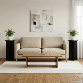 vidaXL Βάση φυτών 2 τεμ. Μαύρο 29,5 x 29,5 x 60 εκ. Επεξεργασμένο Ξύλο