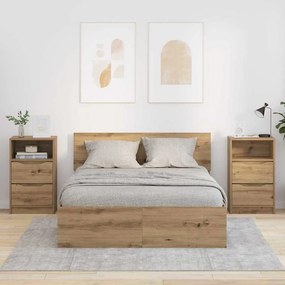vidaXL Κομοδίνα 2 τμχ. Artisan Δρυς 40 x 30 x 67 cm Επεξεργασμένο Ξύλο