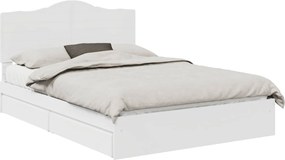 vidaXL Κρεβάτι Αποθήκης Λευκό 140 x 190 cm Επεξεργασμένο ξύλο
