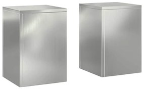 vidaXL Γλάστρες Εξωτερικού Χώρου, Σετ 2 τμχ, 24 x 24 x 35 εκ, Γαλβανισμένο Ατσάλι