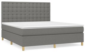 ΚΡΕΒΑΤΙ BOXSPRING ΜΕ ΣΤΡΩΜΑ ΣΚΟΥΡΟ ΓΚΡΙ 160X200 ΕΚ ΥΦΑΣΜΑΤΙΝΟ 3142666