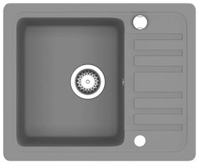 vidaXL Νεροχύτης με Μονή Γούρνα Γκρι Γρανιτένιος