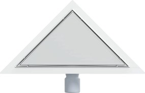 vidaXL 2 σε 1 Τριγωνική Σαρωθριά Λεκάνη Ασημί 32 x 32 x 7,5 εκ