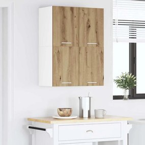 vidaXL Κρεμαστό ντουλάπι Χειροποίητη Δρυς και Λευκό 60 x 31 x 40 εκ