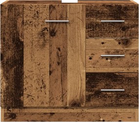 vidaXL Ντουλάπι Νιπτήρα Όψη Παλαιού Ξύλου 63x30x54 εκ. Επεξ. Ξύλο