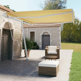 vidaXL Τέντα Αυτόματη Ανεξάρτητη Κίτρινο/Λευκό 400 x 350 εκ.