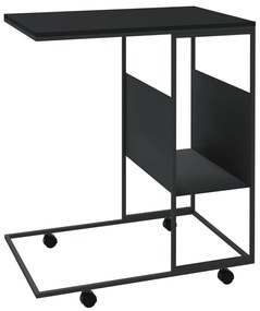 vidaXL Βοηθητικό Τραπέζι με Ρόδες Μαύρο 55 x 36 x 63,5 εκ. Επεξ. Ξύλο