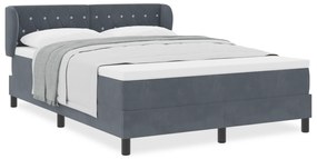 vidaXL Κρεβάτι με Στρώμα Γκρι Σκούρο 140x200 εκ από Βελούδο