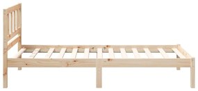 vidaXL Σκελετός Κρεβατιού Καφέ 90 x 190 cm Μασίφ ξύλο πεύκου