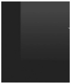 Σετ Επίπλων Μπάνιου 2 Τεμαχίων Γυαλιστερό Μαύρο από Μοριοσανίδα - Μαύρο