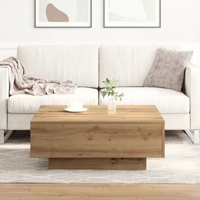vidaXL Τραπέζι Σαλονιού Χειροποίητο Δρυός 80x80x31 εκ. Κατασκευασμένο Ξύλο