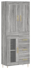 vidaXL Ντουλάπι Γκρι Sonoma 69,5 x 34 x 180 εκ. Επεξεργασμένο Ξύλο