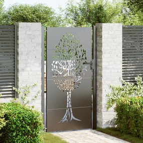vidaXL Πύλη Κήπου, Πύλη Κήπου 105x75 εκ. Χάλυβας Corten με Σχέδιο Δέντρου