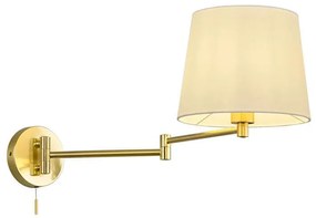 Φωτιστικό Τοίχου - Απλίκα Lyon 209100108 32x69cm Brass Trio Lighting Metal, Fabric