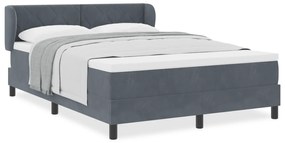 vidaXL κρεβάτι Box Spring με στρώμα  Σκούρο Γκρι 140x200 εκ. Βελούδο