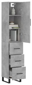 vidaXL Ντουλάπι Γκρι Σκυροδέματος 34,5x34x180 εκ. Επεξεργασμένο Ξύλο