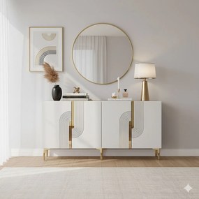 Console Meyra 150 - White, Gold White
Gold