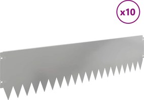 vidaXL Περίγραμμα γκαζόν 10 τμχ. 103 x 25 εκ Γαλβανισμένος Χάλυβας
